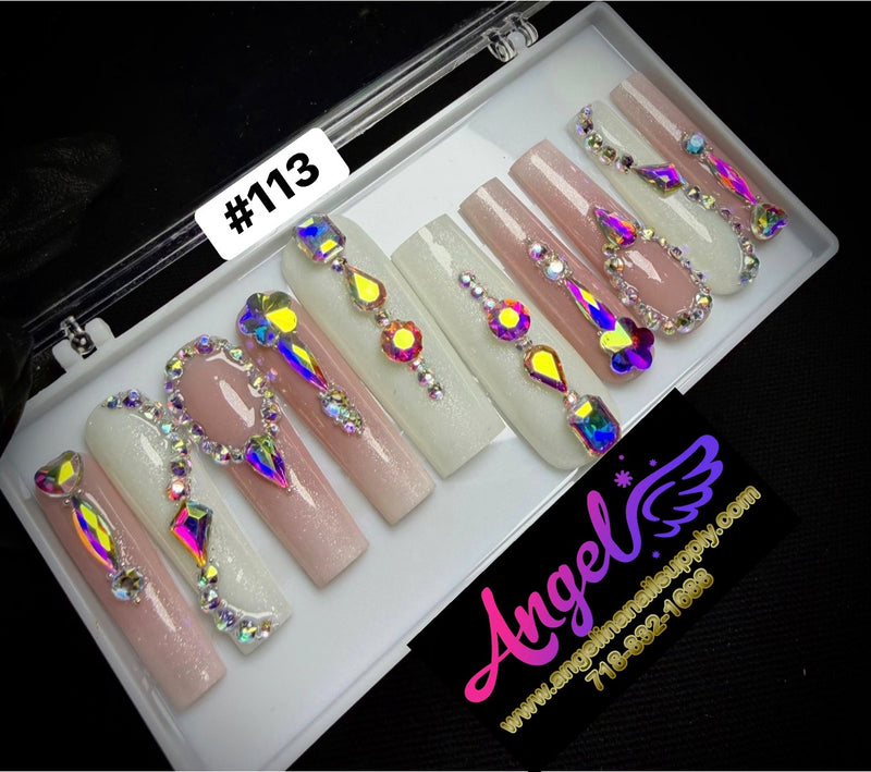 Angelina Handmade Custom Press-On | Long Nail Design #113