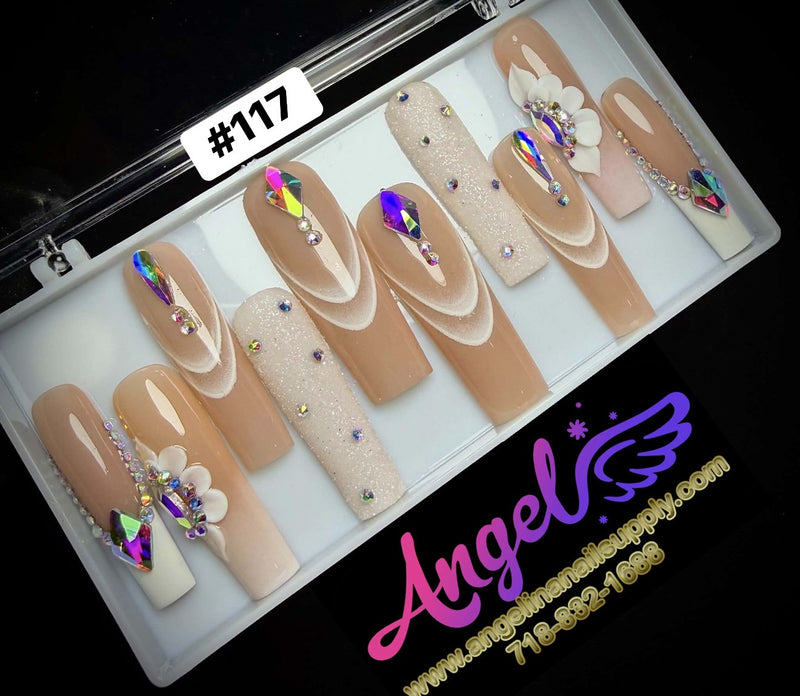 Angelina Handmade Custom Press-On | Long Nail Design #117