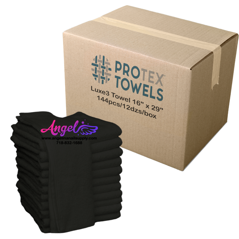 ProTex Luxe3 Towel 16" x 29" - Jet Black (Box of 144)