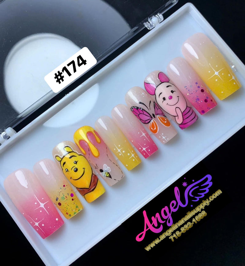 Angelina Handmade Custom Press-On | Long Nail Design #174