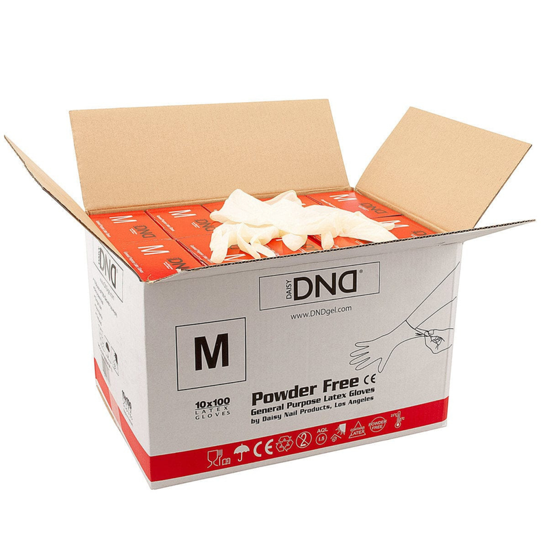 DND General Purpose Latex Gloves (Case/10boxes) - Size: Medium