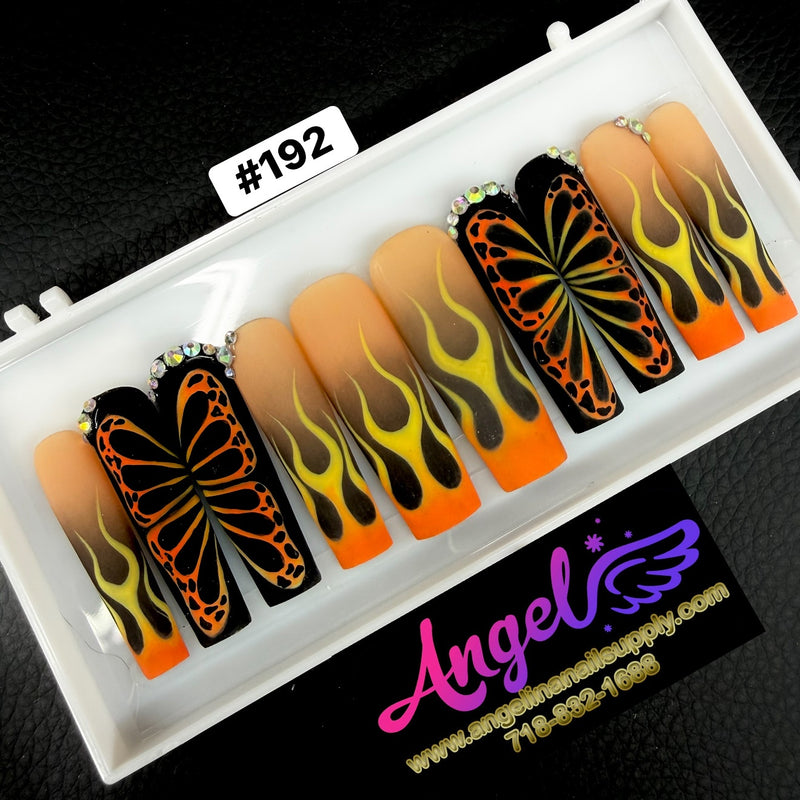 Angelina Handmade Custom Press-On | Long Nail Design #192