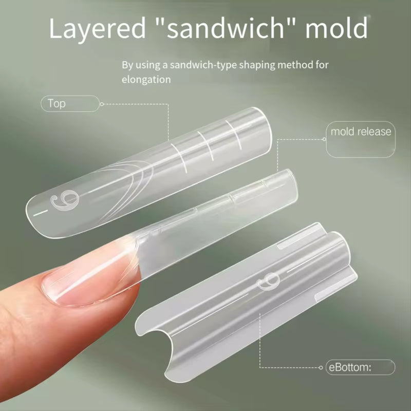 Dual Nail Form Extension Mold 15 sizes/240 pcs
