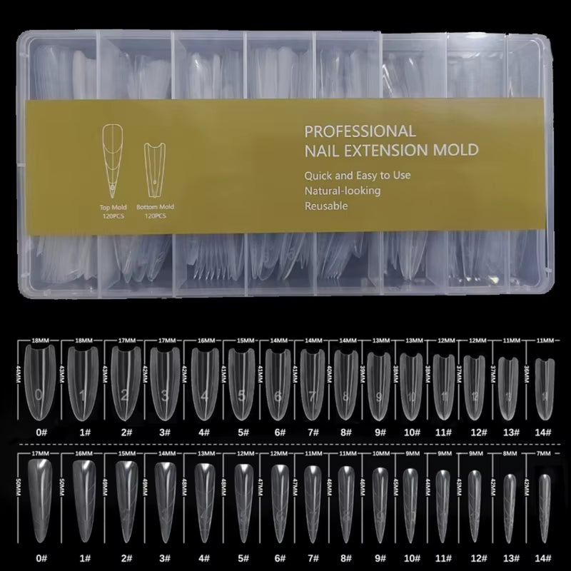 Dual Nail Form Extension Mold 15 sizes/240 pcs