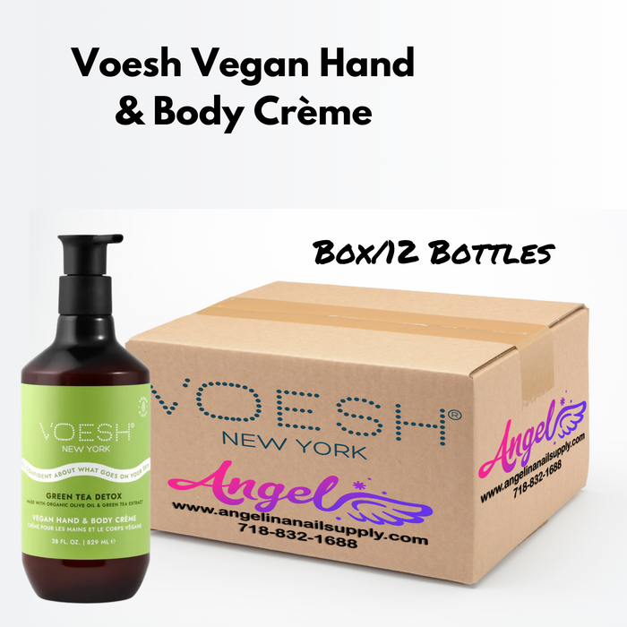 Voesh Green Tea Detox Vegan Body & Hand Creme 28 Fl.Oz. (Box/12 Bottles)