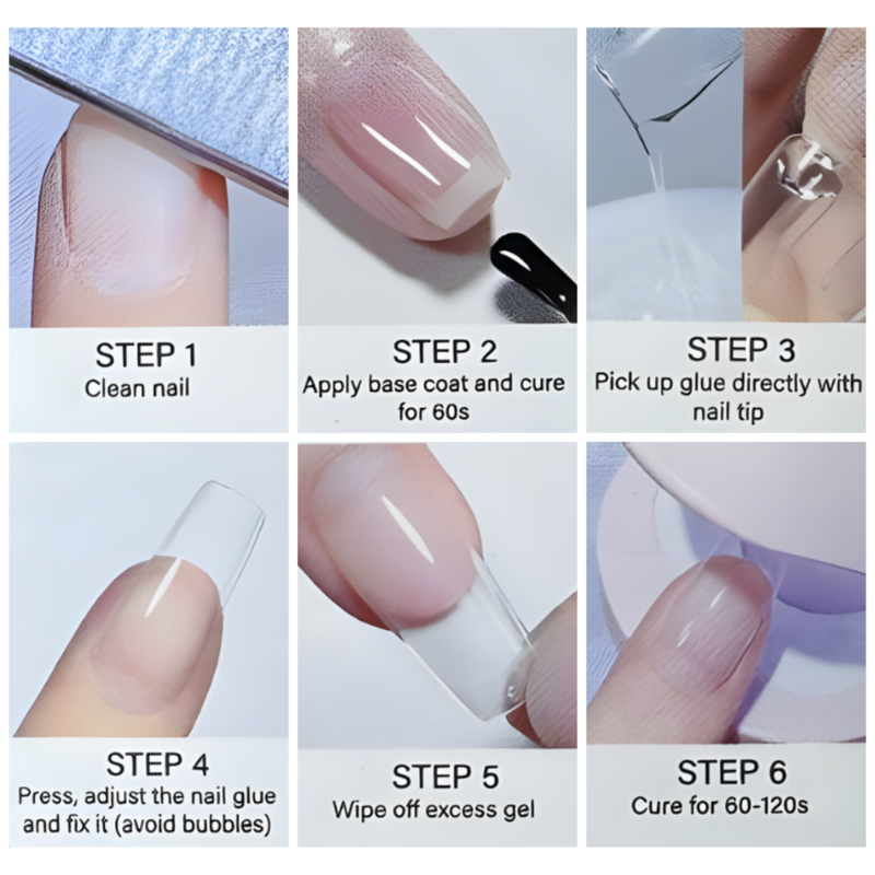 DND Gel Tips Glue – Clear Solid Gel Adhesive 2.12oz (HEMA & TPO Free)