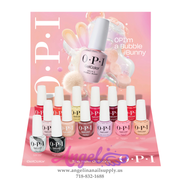 OPI nail polish set with a bunny and bubble design on a pink background