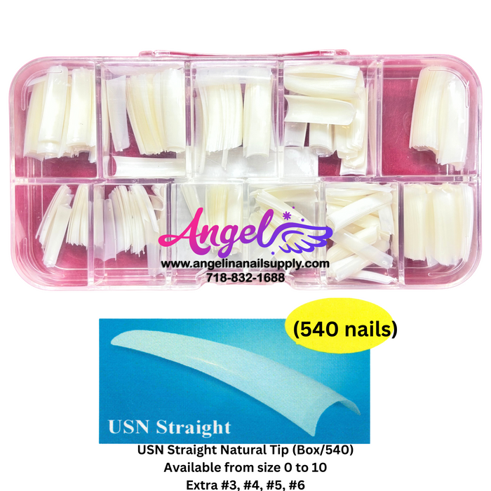 USN Straight Nail Tip Box (540 tips)