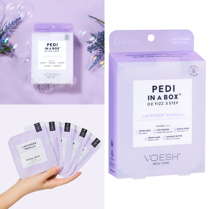 Voesh - Pedi in a Box O2 Fizz 5 Steps Lavender (box/50pcs)