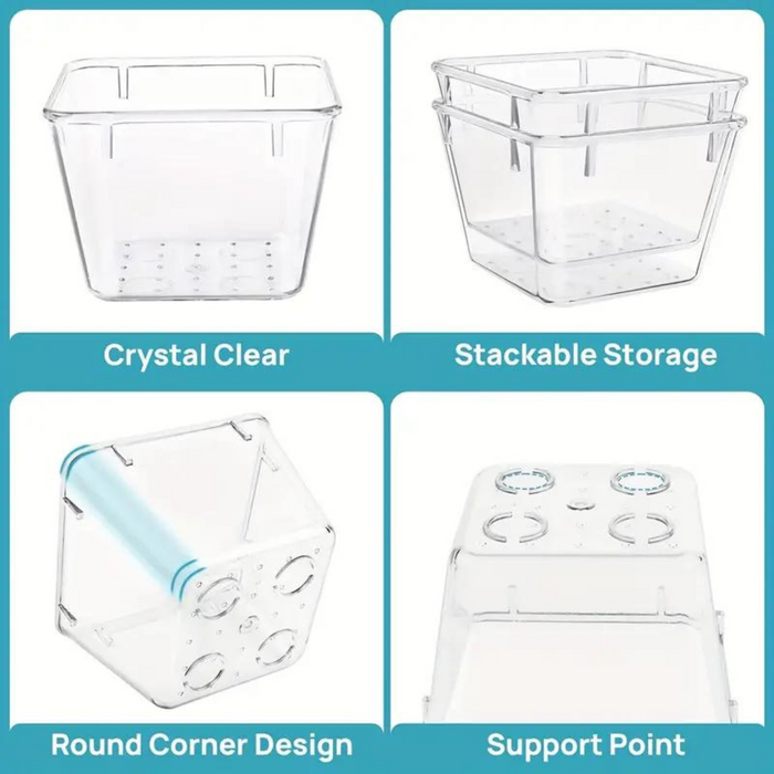 Clear Plastic Organizers Drawer With Non-Slip Pads