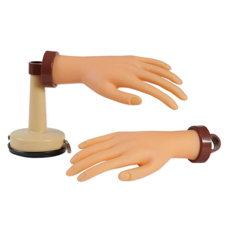 Deluxe Practice Hands with Suction Base Holder - Right & Left Hand Set