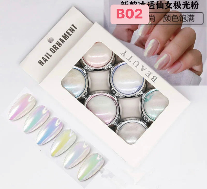 Chrome Mirror Powder Pigment Colorful 6 Colors Pack