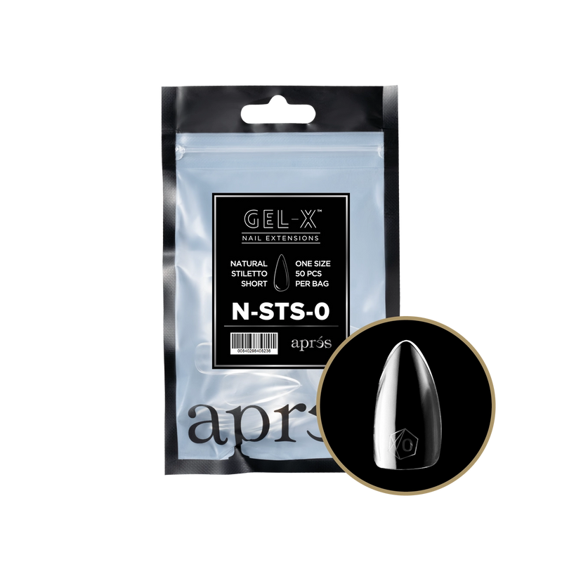Đầu thay móng Apres Gel-X Natural Stiletto ngắn – 50 cái | Móng gel mềm nối dài