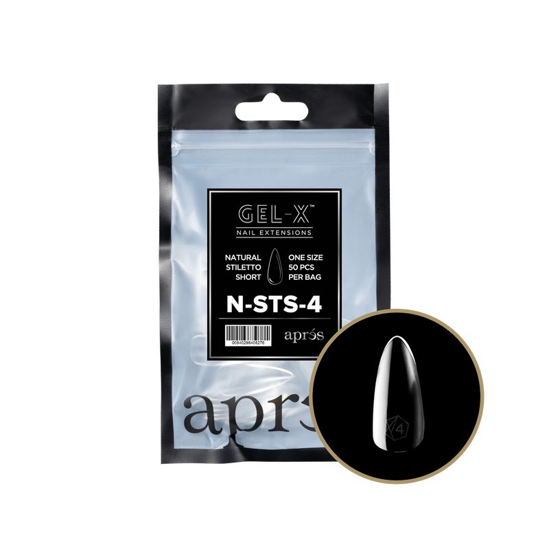 Đầu thay móng Apres Gel-X Natural Stiletto ngắn – 50 cái | Móng gel mềm nối dài