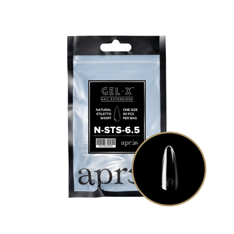Đầu thay móng Apres Gel-X Natural Stiletto ngắn – 50 cái | Móng gel mềm nối dài