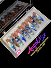 Angelina Handmade Custom Press-On | Long Nail Design 001-029 - Angelina Nail Supply NYC