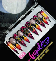 Angelina Handmade Custom Press-On | Long Nail Design 001-029 - Angelina Nail Supply NYC