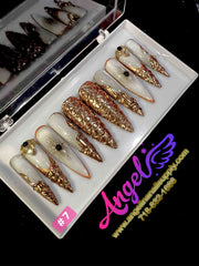 Angelina Handmade Custom Press-On | Long Nail Design 001-029 - Angelina Nail Supply NYC