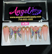 Angelina Handmade Custom Press-On | Long Nail Design 001-029 - Angelina Nail Supply NYC