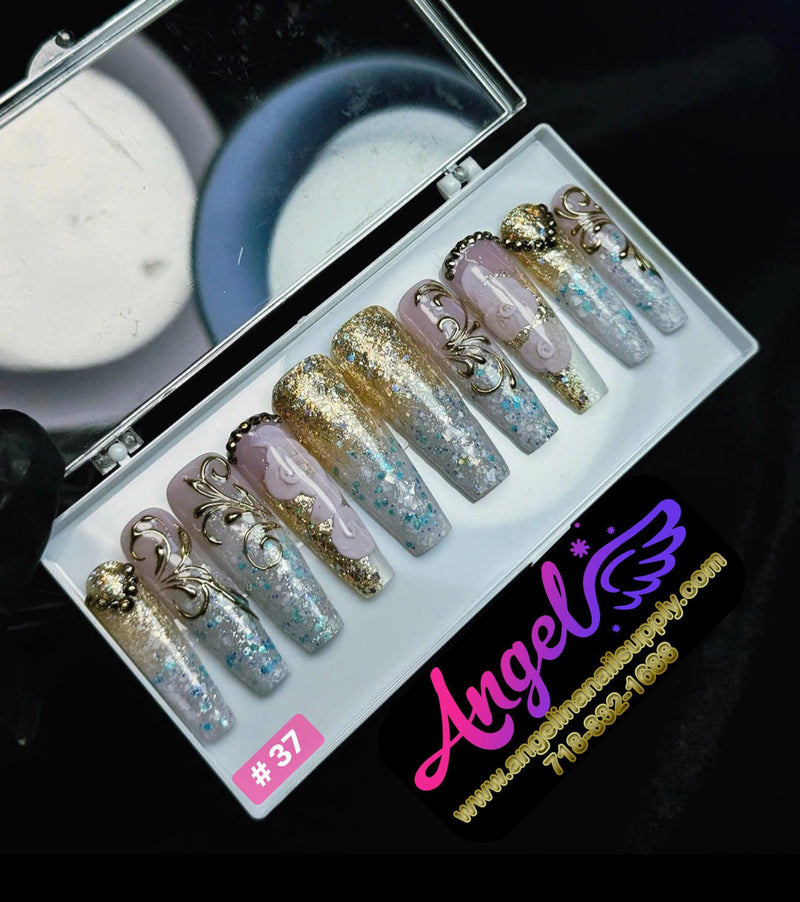 Angelina Handmade Custom Press-On | Long Nail Design 030-059 - Angelina Nail Supply NYC