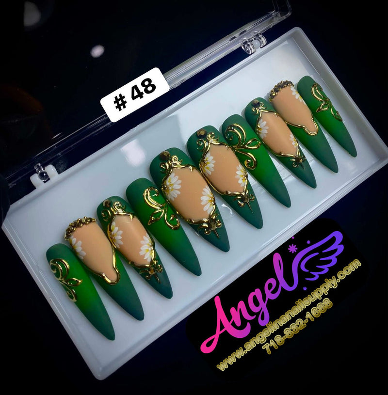 Angelina Handmade Custom Press-On | Long Nail Design 030-059 - Angelina Nail Supply NYC