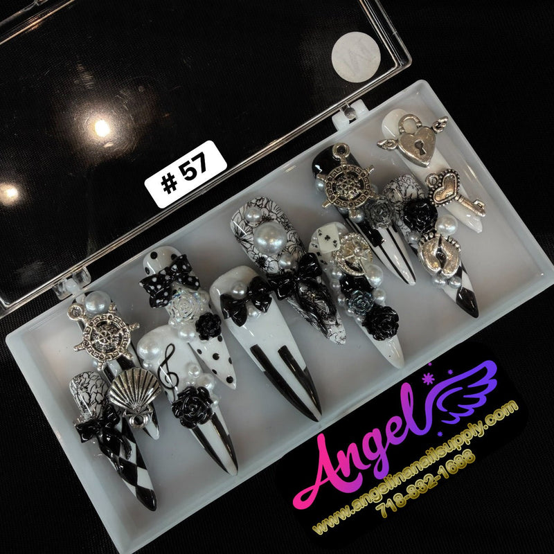 Angelina Handmade Custom Press-On | Long Nail Design 030-059 - Angelina Nail Supply NYC