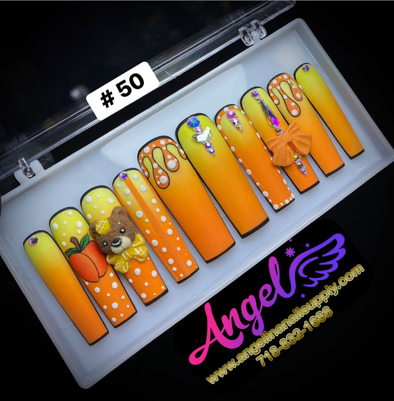 Angelina Handmade Custom Press-On | Long Nail Design 030-059 - Angelina Nail Supply NYC