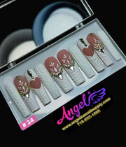 Angelina Handmade Custom Press-On | Long Nail Design 030-059 - Angelina Nail Supply NYC