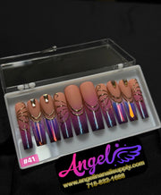 Angelina Handmade Custom Press-On | Long Nail Design 030-059 - Angelina Nail Supply NYC