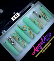 Angelina Handmade Custom Press-On | Long Nail Design 030-059 - Angelina Nail Supply NYC