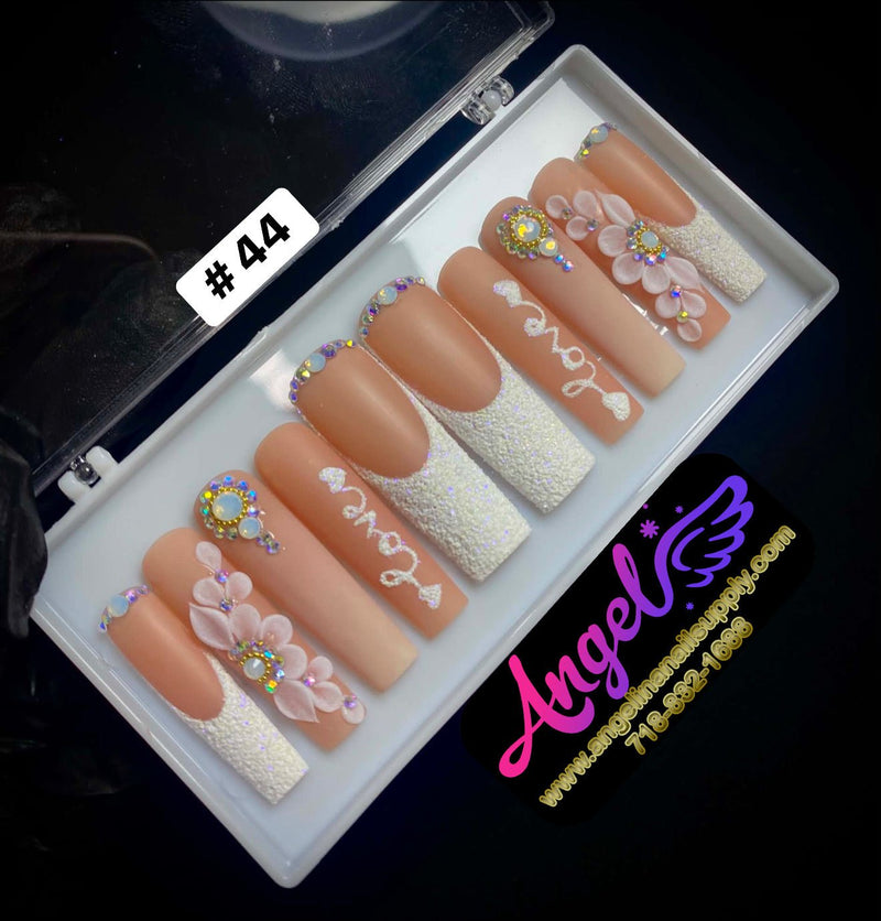 Angelina Handmade Custom Press-On | Long Nail Design 030-059 - Angelina Nail Supply NYC