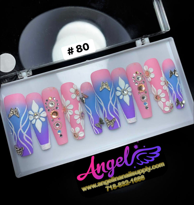 Angelina Handmade Custom Press-On | Long Nail Design 060-089 - Angelina Nail Supply NYC