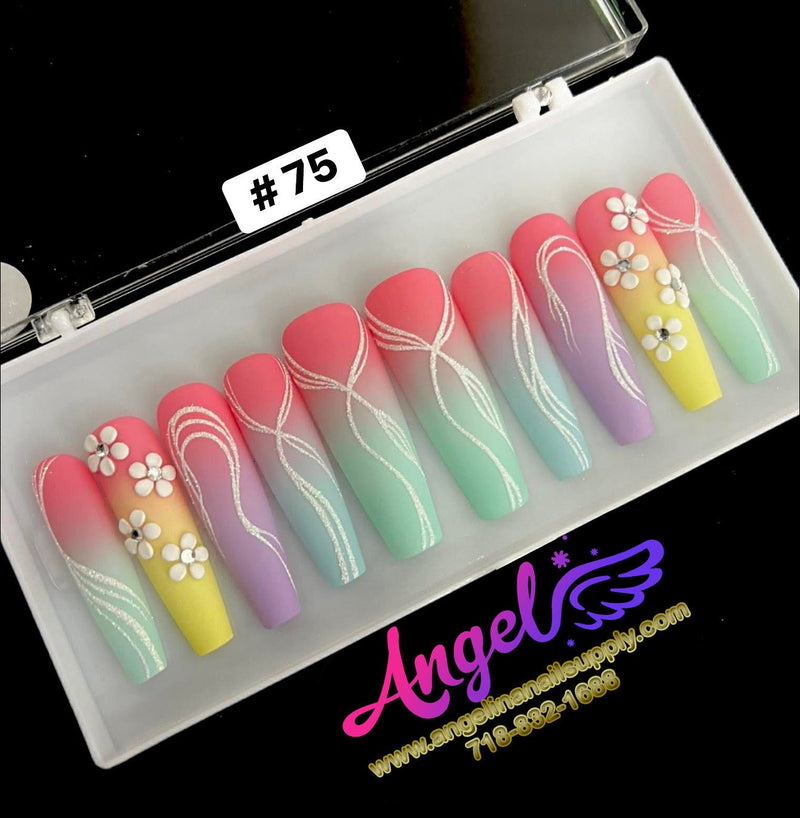 Angelina Handmade Custom Press-On | Long Nail Design 060-089 - Angelina Nail Supply NYC
