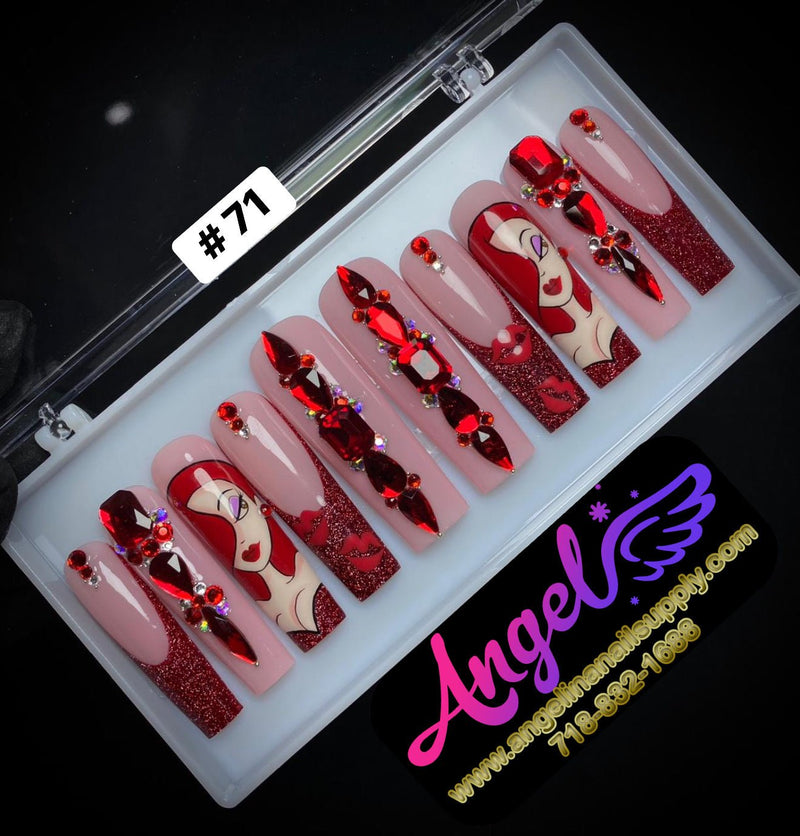 Angelina Handmade Custom Press-On | Long Nail Design 060-089 - Angelina Nail Supply NYC