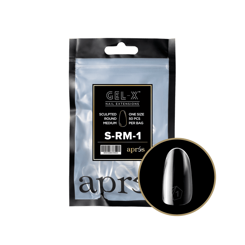 Aprés Gel-X® Sculpted Round Medium Refill Bag (50pcs/pack) - Angelina Nail Supply NYC
