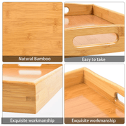 Bamboo Wood Spa-Serving Tray with Handles (Set of 3 sizes) - Angelina Nail Supply NYC