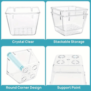Clear Plastic Organizers Drawer With Non-Slip Pads - Angelina Nail Supply NYC