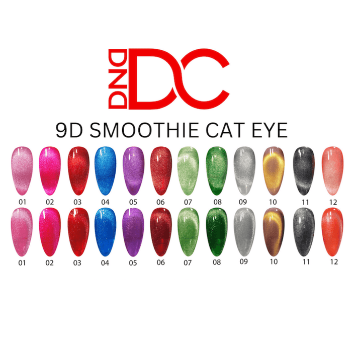 DC 9D Cat Eyes Collection Smoothie Set 12 colors #1 - #12 GEL ONLY - Angelina Nail Supply NYC