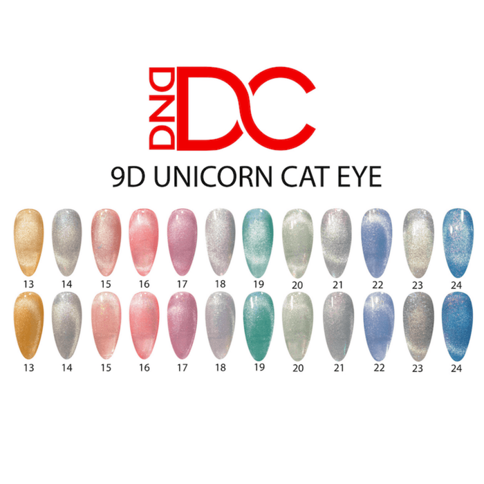 DC 9D Cat Eyes Collection Unicorn Set 12 colors #13 - #24 GEL ONLY - Angelina Nail Supply NYC