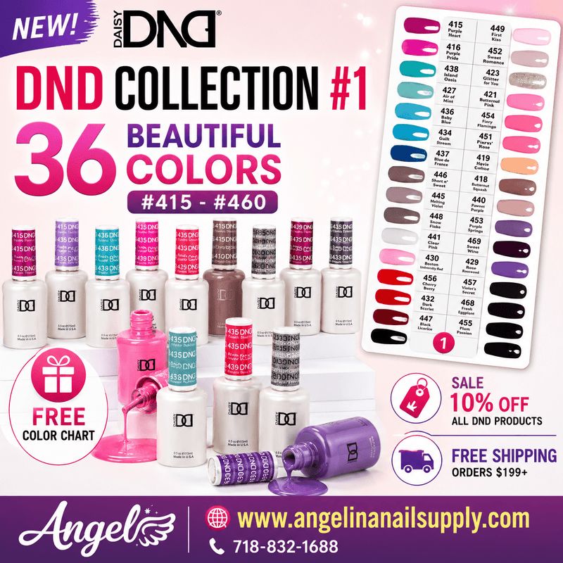 DND1 Collection 1 (Full Set 36 Colors 415 - 455) - Angelina Nail Supply NYC
