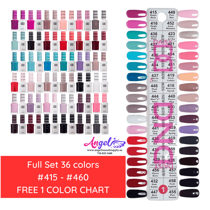 DND1 Collection #1 (Full Set 36 Colors #415 - #455) - Angelina Nail Supply NYC