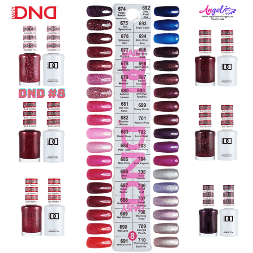 DND8 Collection #8 (Full Set 36 Colors #674 - #710) - Angelina Nail Supply NYC