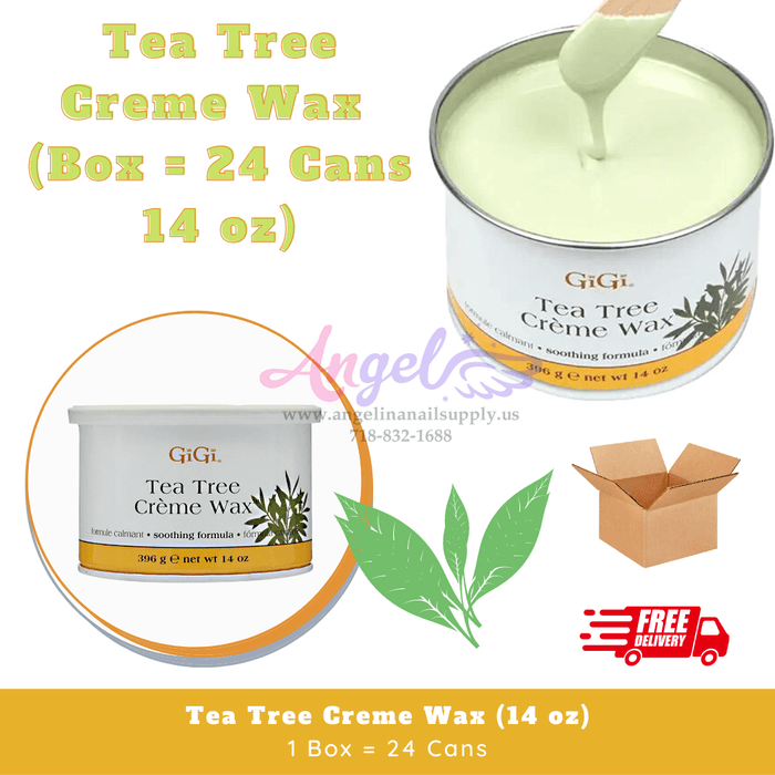 GiGi Tea Tree Creme Wax (24 cans each box - 14 oz each can) - Angelina Nail Supply NYC