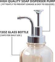 Glass Soap Dispenser Pump 13.5 Oz - Angelina Nail Supply NYC