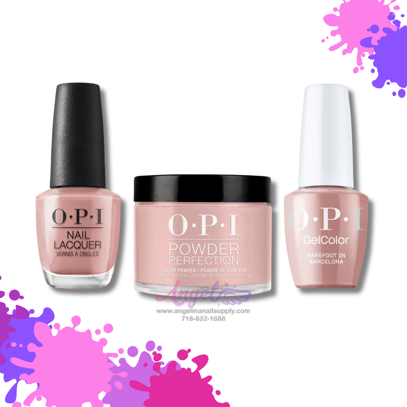 OPI 3in1 combo DP-GC-NL E41 Barefoot in Barcelona - Angelina Nail Supply NYC