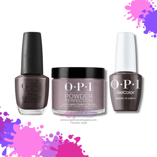 OPI 3in1 combo DP-GC-NL F004 BROWN TO EARTH - Angelina Nail Supply NYC