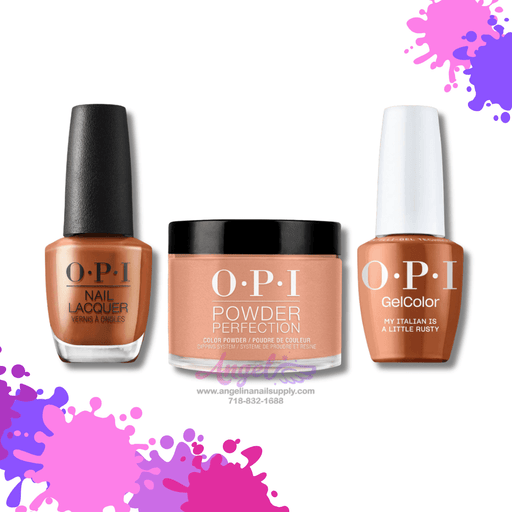 OPI 3in1 combo DP-GC-NL MI03 My Italian is a Little Rusty - Angelina Nail Supply NYC