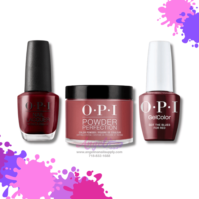 OPI 3in1 combo DP-GC-NL W52 GOT THE BLUES FOR RED - Angelina Nail Supply NYC