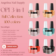 OPI 3in1 Full Collection (100 colors) - Angelina Nail Supply NYC