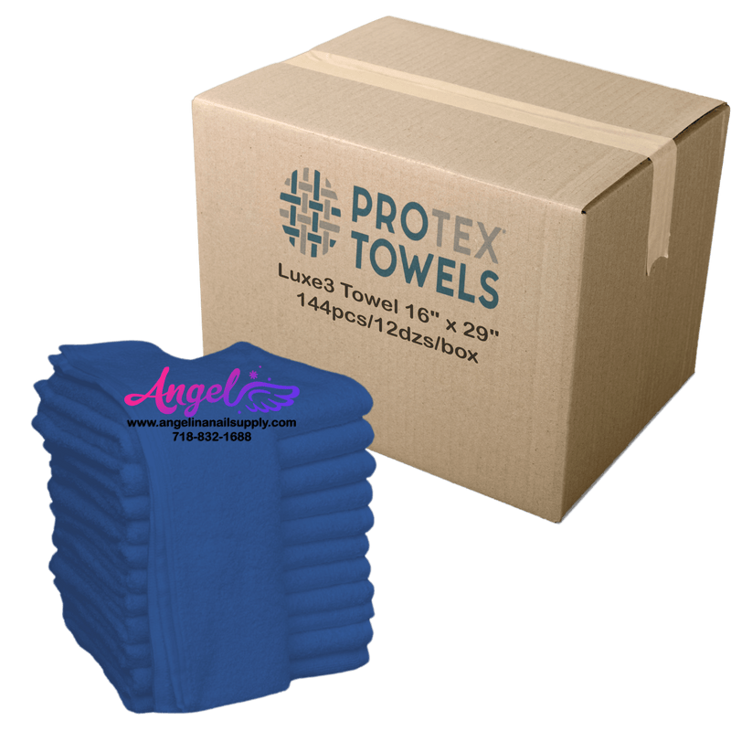 ProTex Luxe3 Towel 16" x 29" - Midnight Blue (Box of 144) - Angelina Nail Supply NYC
